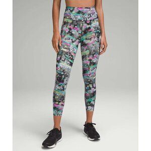 Lululemon Fast Free High-Rise Tight 25" pocket Paint Drift Multi 12 gym leggings